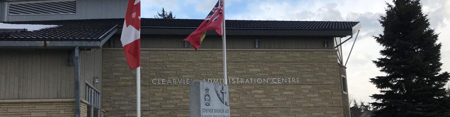 Clearview Administration Centre Flags at Half-Mast