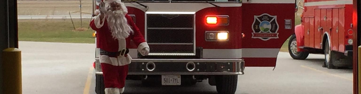 Santa at the Clearview Fire Hall