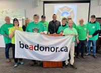 Council and Staff with a Be a Donor Flag April 7 2026